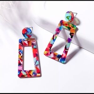 Colorful Fashion Statement Summer Geo Earrings